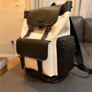 Coach Men's Backpack in Black and Cream